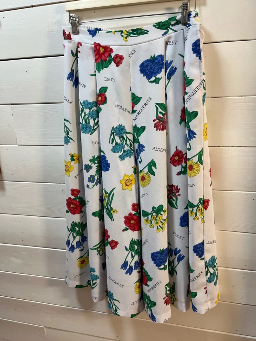COLLECTIONS INTERNATIONALE Floral Culotte Skirt White Multicolor Vintage Size 14 - Picture 2 of 12